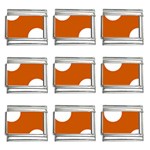 Polka Dots - White on Burnt Orange 9mm Italian Charm (9 pack)