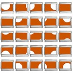 Polka Dots - White on Burnt Orange 9mm Italian Charm (25 pack)
