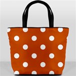 Polka Dots - White on Burnt Orange Bucket Bag