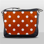 Polka Dots - White on Burnt Orange Messenger Bag