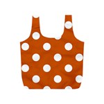 Polka Dots - White on Burnt Orange Full Print Recycle Bag (S)
