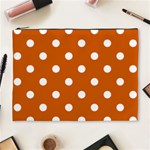 Polka Dots - White on Burnt Orange Cosmetic Bag (XL)