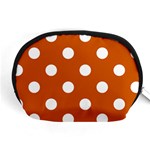 Polka Dots - White on Burnt Orange Accessory Pouch (Medium)