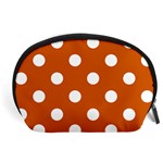 Polka Dots - White on Burnt Orange Accessory Pouch (Large)