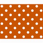 Polka Dots - White on Burnt Orange Collage 8  x 10 