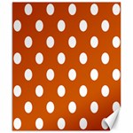 Polka Dots - White on Burnt Orange Canvas 8  x 10 