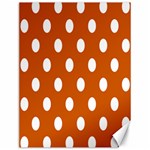 Polka Dots - White on Burnt Orange Canvas 12  x 16 
