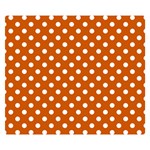 Polka Dots - White on Burnt Orange Double Sided Flano Blanket (Small)