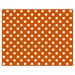 Polka Dots - White on Burnt Orange Double Sided Flano Blanket (Medium)