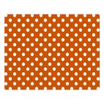 Polka Dots - White on Burnt Orange Double Sided Flano Blanket (Large)