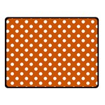 Polka Dots - White on Burnt Orange Fleece Blanket (Small) (One Side)
