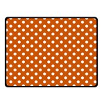 Polka Dots - White on Burnt Orange Double Sided Fleece Blanket (Small) (Two Sides)
