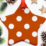Polka Dots - White on Burnt Orange Ornament (Star)