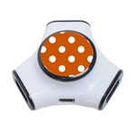 Polka Dots - White on Burnt Orange Portable USB Hub (One Side)