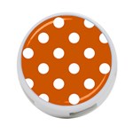 Polka Dots - White on Burnt Orange 4-Port USB Hub (One Side)