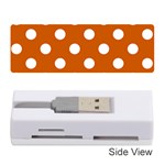 Polka Dots - White on Burnt Orange Memory Card Reader (Stick)