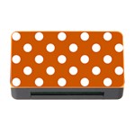 Polka Dots - White on Burnt Orange Memory Card Reader with CF