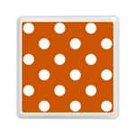 Polka Dots - White on Burnt Orange Memory Card Reader with Storage (Square)