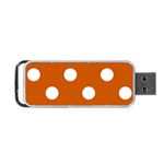 Polka Dots - White on Burnt Orange Portable USB Flash (One Side)
