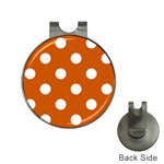 Polka Dots - White on Burnt Orange Golf Ball Marker Hat Clip