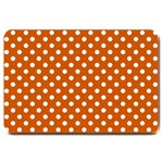 Polka Dots - White on Burnt Orange Large Doormat