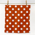 Polka Dots - White on Burnt Orange Face Towel