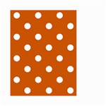 Polka Dots - White on Burnt Orange Small Garden Flag (Two Sides)
