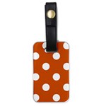 Polka Dots - White on Burnt Orange Luggage Tag (One Side)