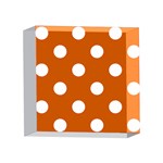 Polka Dots - White on Burnt Orange 4 x 4  Acrylic Photo Block