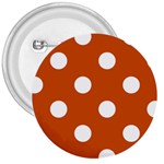 Polka Dots - White on Burnt Orange 3  Button