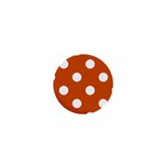 Polka Dots - White on Burnt Orange 1  Mini Magnet