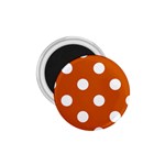 Polka Dots - White on Burnt Orange 1.75  Magnet