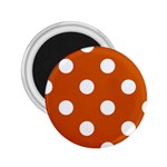 Polka Dots - White on Burnt Orange 2.25  Magnet