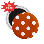 Polka Dots - White on Burnt Orange 2.25  Magnet (10 pack)
