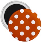Polka Dots - White on Burnt Orange 3  Magnet