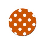 Polka Dots - White on Burnt Orange Magnet 3  (Round)