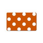 Polka Dots - White on Burnt Orange Magnet (Name Card)