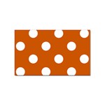 Polka Dots - White on Burnt Orange Sticker Rectangular (10 pack)