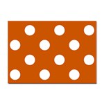 Polka Dots - White on Burnt Orange Sticker A4 (100 pack)