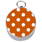 Polka Dots - White on Burnt Orange Silver Compass