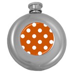 Polka Dots - White on Burnt Orange Hip Flask (5 oz)