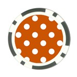 Polka Dots - White on Burnt Orange Poker Chip Card Guard (10 pack)