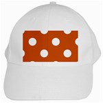 Polka Dots - White on Burnt Orange White Cap
