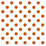 Polka Dots - Burnt Orange on White Large Satin Scarf (Square)