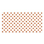 Polka Dots - Burnt Orange on White Satin Shawl