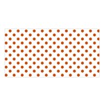 Polka Dots - Burnt Orange on White Satin Shawl