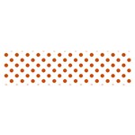 Polka Dots - Burnt Orange on White Satin Scarf (Oblong)