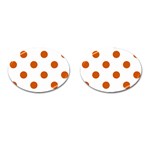 Polka Dots - Burnt Orange on White Cufflinks (Oval)