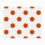 Polka Dots - Burnt Orange on White Small Glasses Cloth