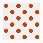 Polka Dots - Burnt Orange on White Medium Glasses Cloth (2 Sides)